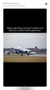 Quelle: Hamburg Airport Snapchat-Account