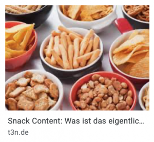 Snack-Content wird häufig mit Snacks visualisiert - zu Unrecht.