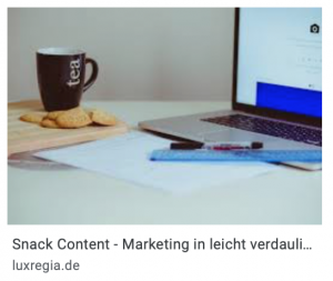 Snack-Content wird häufig mit Snacks visualisiert - zu Unrecht.